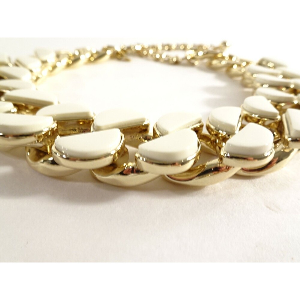 Lee Angel Womens Half-Moon Howlite and Steel Necklace NWT 550 - Picture 5 of 11